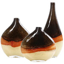 Brown and cream gradient glass vase living room decor