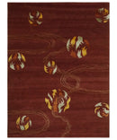 Brown and Gold Modern Art Hand knotted 6x8 Wool and Art Silk Area Rug