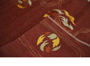Brown and Gold Modern Art Hand knotted 6x8 Wool and Art Silk Area Rug