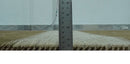 Brown and Ivory Geometrical Stripes Design Hand loom 4.6x6.6 wool Area Rug