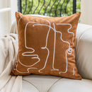 DecorBites™ Brown Geometric Embroidery Plush Cushion Cover, Nordic Luxury Home Decor Pillow Case