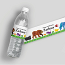 Brown Bear Birthday Water Bottle Labels