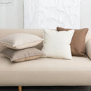 DecorBites™ Brown Beige Faux Leather Cushion Cover 45x45cm for Home Sofa Living Room