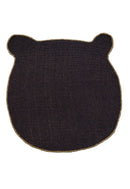 Brown Bubble Bear Face Pattern Hand Tufted 3x3 Wool Rug