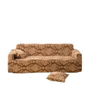 Brown damask solid embossed sofa cover slipcovers living room decor
