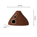 Brown geometric triangle ceramic vase living room gold accent decor
