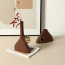 Brown geometric triangle ceramic vase living room gold accent decor
