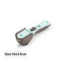 Brown & light blue adjustable measuring cups kitchen spoon set