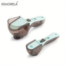 Brown & light blue adjustable measuring cups kitchen spoon set