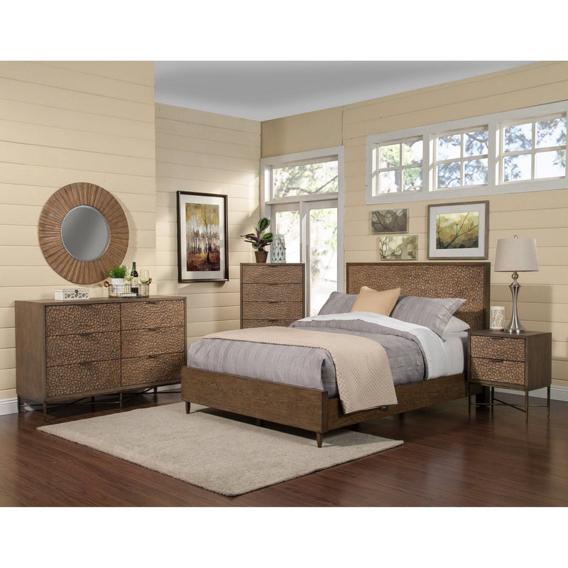 Brown Pearl Platform Bed, Brown Bronze