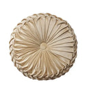 Brown pleated dutch velvet round seat cushion for living room