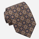 La Vigna - Printed Wool & Silk Tie - Brown