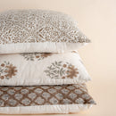 Liora Floral Block Printed Pillow Cover | Brown