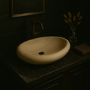 Drop-Pattern Travertine Sink