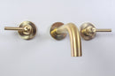 Brushed Brass Bathroom Faucet - Wall Mount Bathroom Faucet