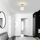 Brushed brass glass ball ceiling light for living room