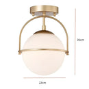 Brushed brass glass ball ceiling light for living room