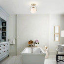 Brushed brass glass ball ceiling light for living room