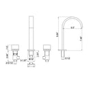 Brushed Gold 3-Hole Double Handle Bathroom Sink Faucet