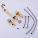Brushed Gold 3-Hole Double Handle Bathroom Sink Faucet
