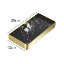 Brushed gold and black corner shelf bathroom storage organizer