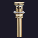 Brushed gold and white ceramic bathroom sink drain assembly kit