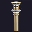 Brushed gold and white ceramic bathroom sink drain assembly kit