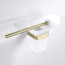 Brushed gold and white stainless steel bathroom accessory set