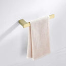Brushed gold and white stainless steel bathroom accessory set