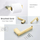 Brushed gold and white stainless steel bathroom accessory set