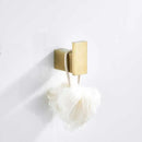 Brushed gold and white stainless steel bathroom accessory set
