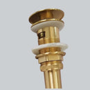DecorBites™ Brushed Gold Basin Sink Pop Up Drain with Overflow, Round Brass Waste Water Drainer