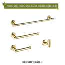 Brushed gold bathroom accessories set hand towel bar and paper holder