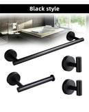 Brushed gold bathroom hardware set with towel bar and robe hooks