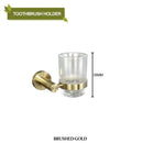 Brushed gold bathroom pendant set with towel bar and paper holder