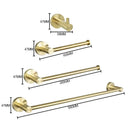 Brushed gold bathroom pendant set with towel bar and paper holder