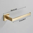DecorBites™ Brushed Gold Bathroom Set: Towel Bar, Robe Hook, Shelf, Tissue Holder & Accessories