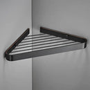 DecorBites™ Brass Bathroom Shower Rack: Brushed Gold Corner Shelf for Bath and Shower Storage
