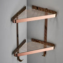 DecorBites™ Brass Bathroom Shower Rack: Brushed Gold Corner Shelf for Bath and Shower Storage