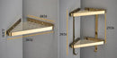 DecorBites™ Brass Bathroom Shower Rack: Brushed Gold Corner Shelf for Bath and Shower Storage