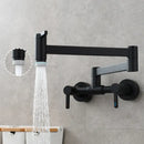 Brushed gold kitchen faucet with foldable spout