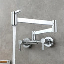 Brushed gold kitchen faucet with foldable spout