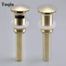 Brushed gold pop-up drain stopper 2-pack – bathroom sink drains