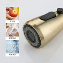 Brushed gold pull out kitchen faucet with textured hose