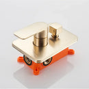 Brushed gold rainfall shower faucet with handheld sprayer bathroom