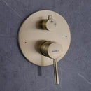 Brushed Gold Round Double Handle Dual Function Bathroom Shower Set