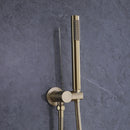 Brushed Gold Round Double Handle Dual Function Bathroom Shower Set