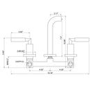 Brushed Gold Round Double Handle Wall Bathroom Faucet