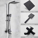 Brushed gold shower mixer with rainfall head and handheld spray bathroom