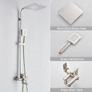Brushed gold shower mixer with rainfall head and handheld spray bathroom